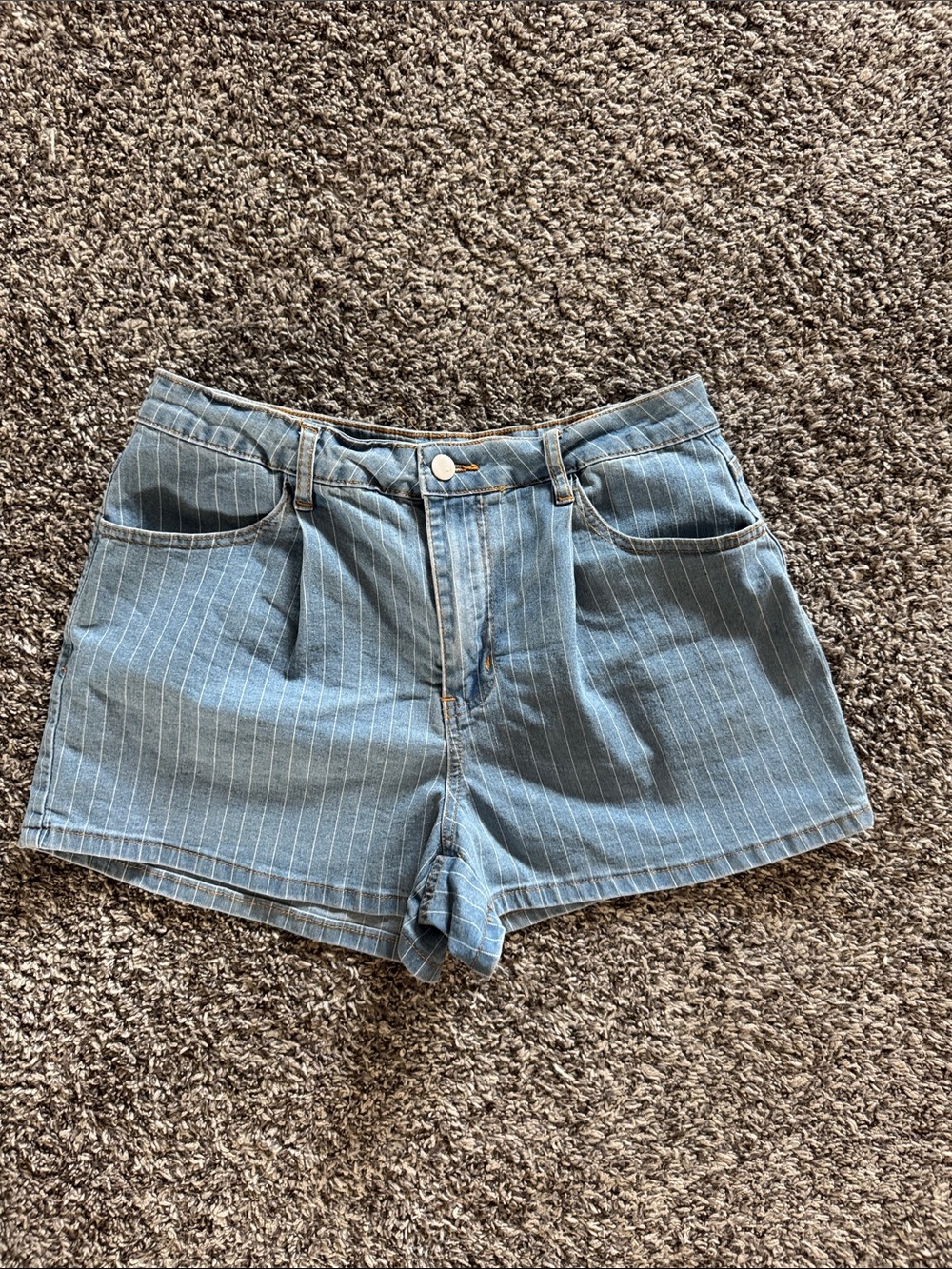 bohme Light Blue Pinstripe shorts